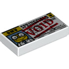 LEGO® los onderdeel Tegel met Motief in kleur Wit 3069pb0377