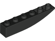 LEGO® los onderdeel Dakpan Gebogen in kleur Zwart 42023