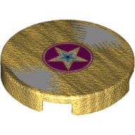 LEGO® onderdeel Tegel Rond met Motief Parel Goud 14769pb050