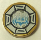 LEGO® onderdeel Tegel Rond met Motief Parel Goud 14769pb058