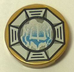 LEGO® onderdeel Tegel Rond met Motief Parel Goud 14769pb058