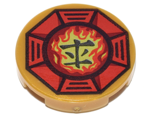 LEGO® onderdeel Tegel Rond met Motief Parel Goud 14769pb065