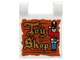 LEGO® los onderdeel Vlag met Motief in kleur Wit 2335pb139