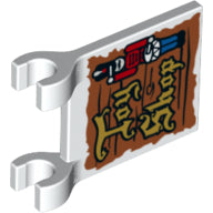 LEGO® los onderdeel Vlag met Motief in kleur Wit 2335pb139