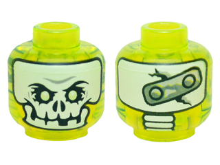LEGO® los onderdeel Hoofd Doorzichtig Neon Groen 3626cpb1392