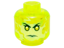 Plaatje in Gallery viewer laden, LEGO® los onderdeel Hoofd Doorzichtig Neon Groen 3626cpb1391