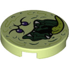 LEGO® Tegel Rond met Motief Geelachtig Groen 14769pb051