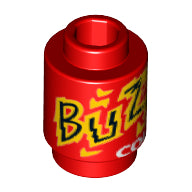 Plaatje in Gallery viewer laden, LEGO® los onderdeel Steen Rond met Motief Rood 3062pb044