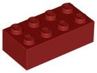 LEGO® los onderdeel Steen in kleur Donkerrood 3001