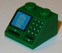 Plaatje in Gallery viewer laden, LEGO® los onderdeel Dakpan met Motief Groen 3039pb084