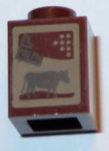 Plaatje in Gallery viewer laden, LEGO® onderdeel Steen met Motief Roodachtig Bruin 3005pb024