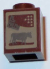 LEGO® onderdeel Steen met Motief Roodachtig Bruin 3005pb024