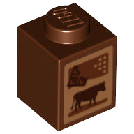 LEGO® onderdeel Steen met Motief Roodachtig Bruin 3005pb024