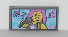 Plaatje in Gallery viewer laden, LEGO® Tegel met Motief Donker Blauwachtig Grijs 87079pb0213