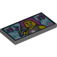 LEGO® Tegel met Motief Donker Blauwachtig Grijs 87079pb0213