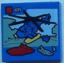 Plaatje in Gallery viewer laden, LEGO® los onderdeel Tegel met Motief Blauw 3068bpb0937