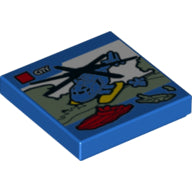 Plaatje in Gallery viewer laden, LEGO® los onderdeel Tegel met Motief Blauw 3068bpb0937