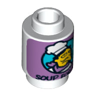 LEGO® los onderdeel Steen Rond met Motief Wit 3062pb045