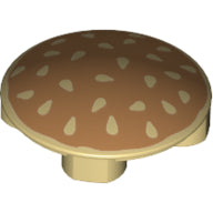 LEGO® onderdeel Plaat Rond met Motief Geelbruin 2654pb005
