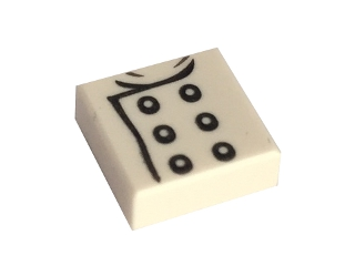 LEGO® los onderdeel Tegel met Motief in kleur Wit 3070pb095