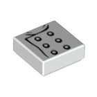 LEGO® los onderdeel Tegel met Motief in kleur Wit 3070pb095