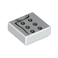 LEGO® los onderdeel Tegel met Motief in kleur Wit 3070pb095