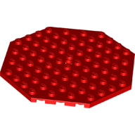 LEGO® los onderdeel Plaat Aangepast in kleur Rood 89523