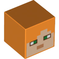 Plaatje in Gallery viewer laden, LEGO® los onderdeel Hoofd Aangepast Oranje 19729pb009