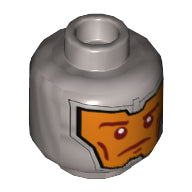 LEGO® los onderdeel Hoofd in kleur Zilver 3626cpb1521