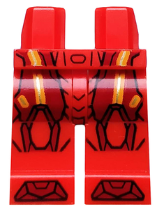 LEGO® los onderdeel Benen met Motief Rood 970c00pb0501