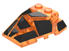 LEGO® onderdeel Wig met Motief Doorzichtig Oranje 64867pb02