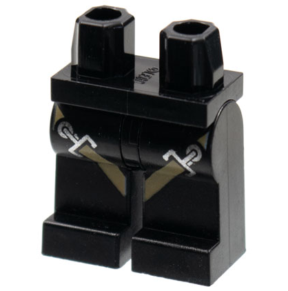 LEGO® los onderdeel Benen met Motief Zwart 970c00pb0510