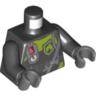 Plaatje in Gallery viewer laden, LEGO® los onderdeel Lijf met Motief Zwart 973pb2284c01