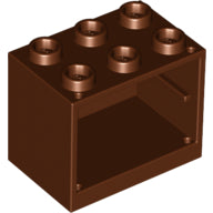 Plaatje in Gallery viewer laden, LEGO® los onderdeel Container Roodachtig Bruin 4532b