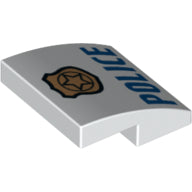 Plaatje in Gallery viewer laden, LEGO® onderdeel Dakpan Gebogen met Motief Wit 15068pb046b