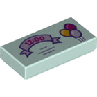 LEGO® los onderdeel Tegel met Motief Licht Aqua 3069pb0428