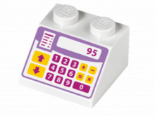 Plaatje in Gallery viewer laden, LEGO® los onderdeel Dakpan met Motief in kleur Wit 3039pb092