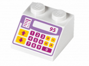 LEGO® los onderdeel Dakpan met Motief in kleur Wit 3039pb092