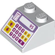 Plaatje in Gallery viewer laden, LEGO® los onderdeel Dakpan met Motief in kleur Wit 3039pb092