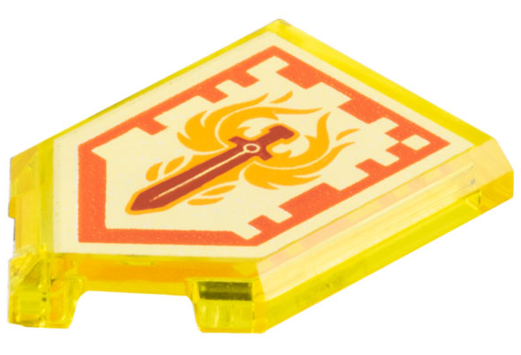LEGO® Tegel Aangepast met Motief Doorzichtig Geel 22385pb011