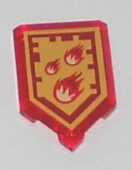 LEGO® Tegel Aangepast met Motief Doorzichtig Rood 22385pb008