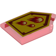 LEGO® Tegel Aangepast met Motief Doorzichtig Rood 22385pb008