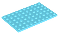 Plaatje in Gallery viewer laden, LEGO® los onderdeel Plaat Algemeen Medium Azuurblauw 3033