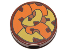Plaatje in Gallery viewer laden, LEGO® Tegel Rond met Motief Roodachtig Bruin 14769pb090