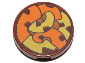 LEGO® Tegel Rond met Motief Roodachtig Bruin 14769pb090