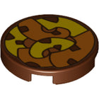 LEGO® Tegel Rond met Motief Roodachtig Bruin 14769pb090