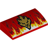 LEGO® onderdeel Dakpan Gebogen met Motief Rood 88930pb067