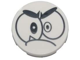 LEGO® los onderdeel Tegel Rond met Motief Wit 14769pb092
