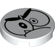 LEGO® los onderdeel Tegel Rond met Motief Wit 14769pb092