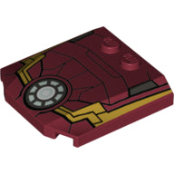 Plaatje in Gallery viewer laden, LEGO® los onderdeel Wig met Motief Donkerrood 45677pb093